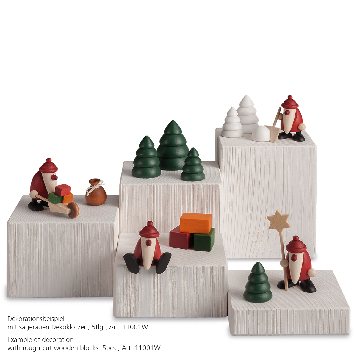 Set 3 | Santa Claus with presents on a barrow and sack