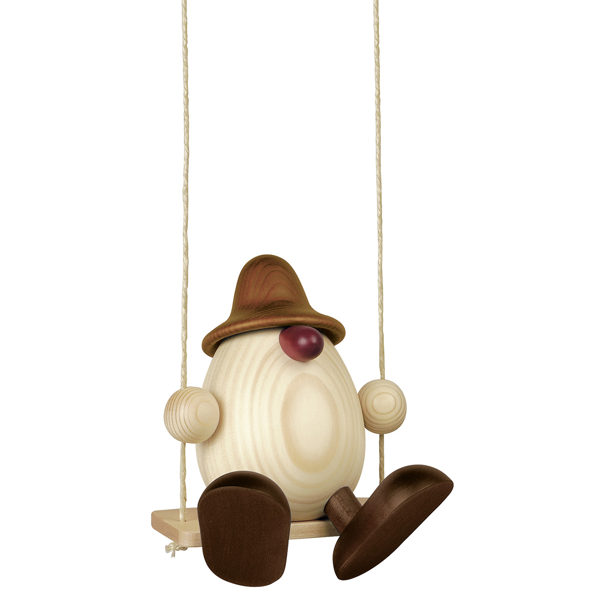 Egghead Father Bruno on a swing, brown