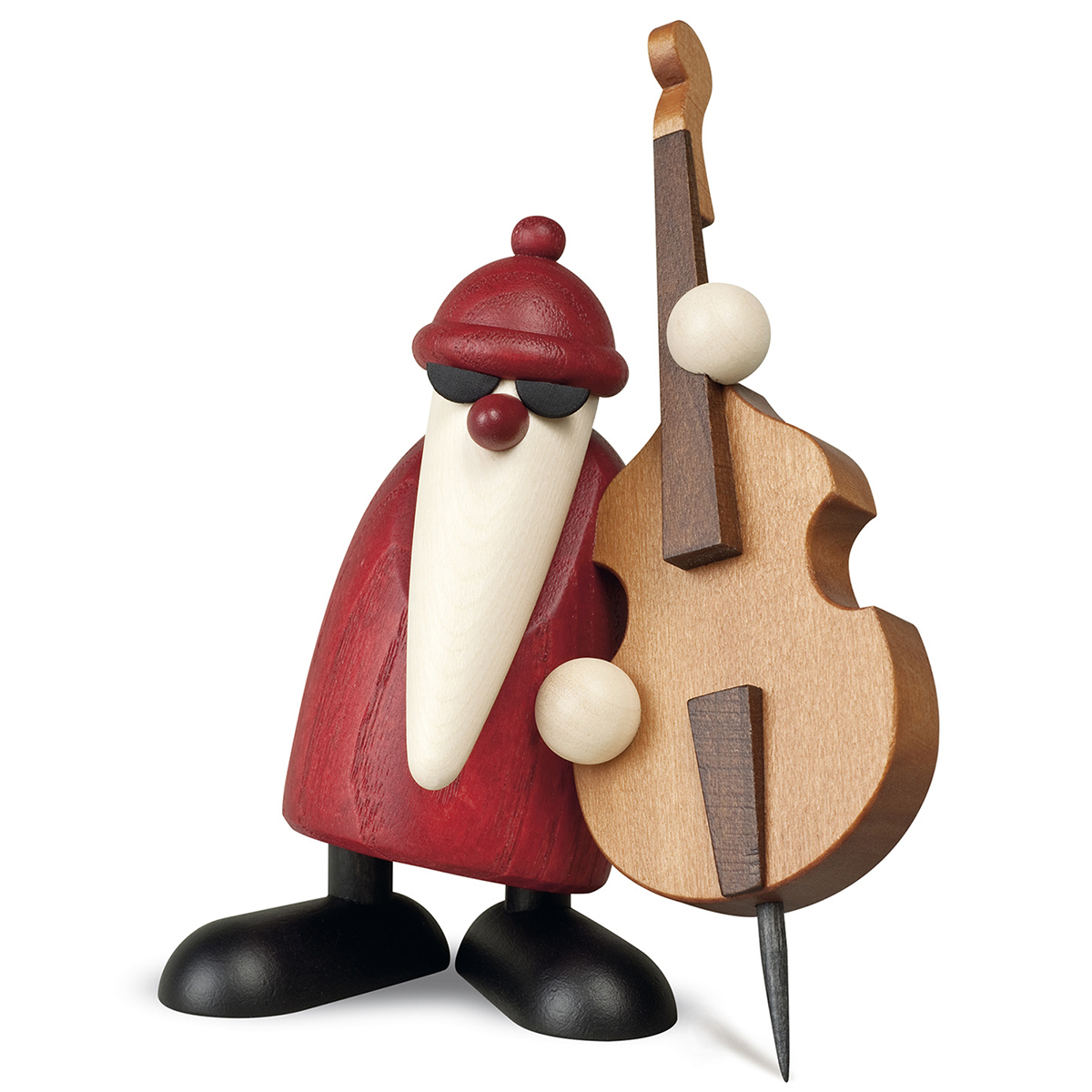 Santa Claus playing the double bass