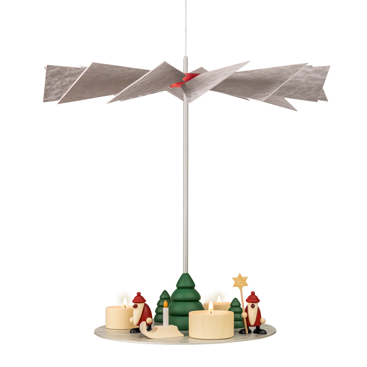 Hanging pyramid LUMA Vintage with miniature set 2+5 and tree in set