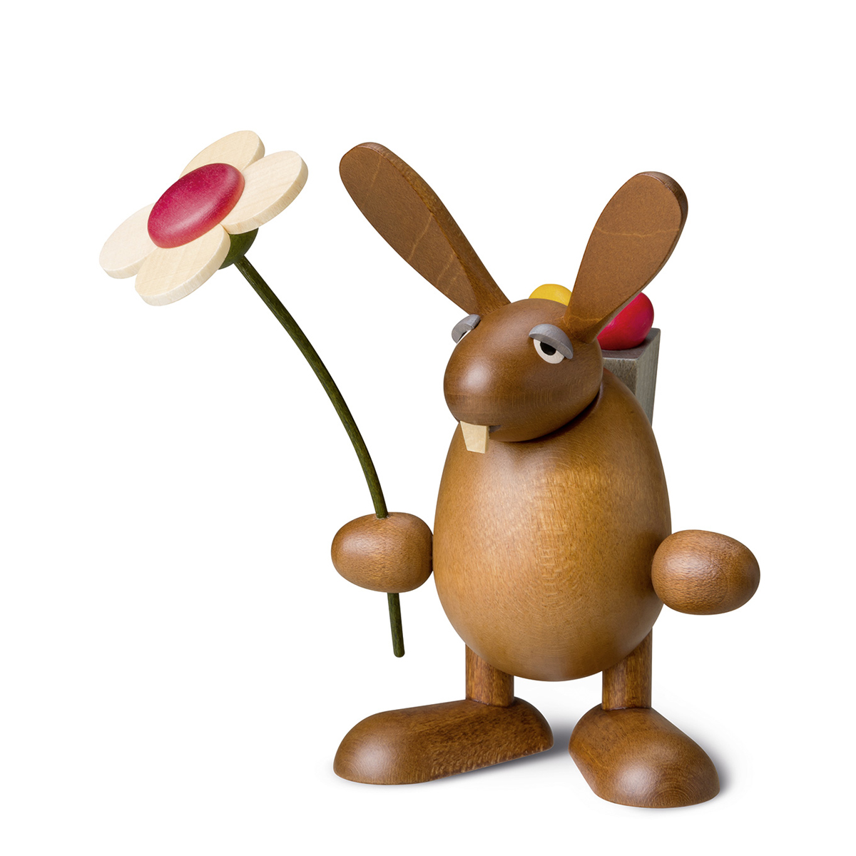 Osterhase mit Blume, stehend