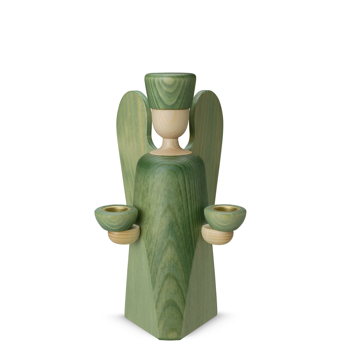 Angel candle holder, small, green