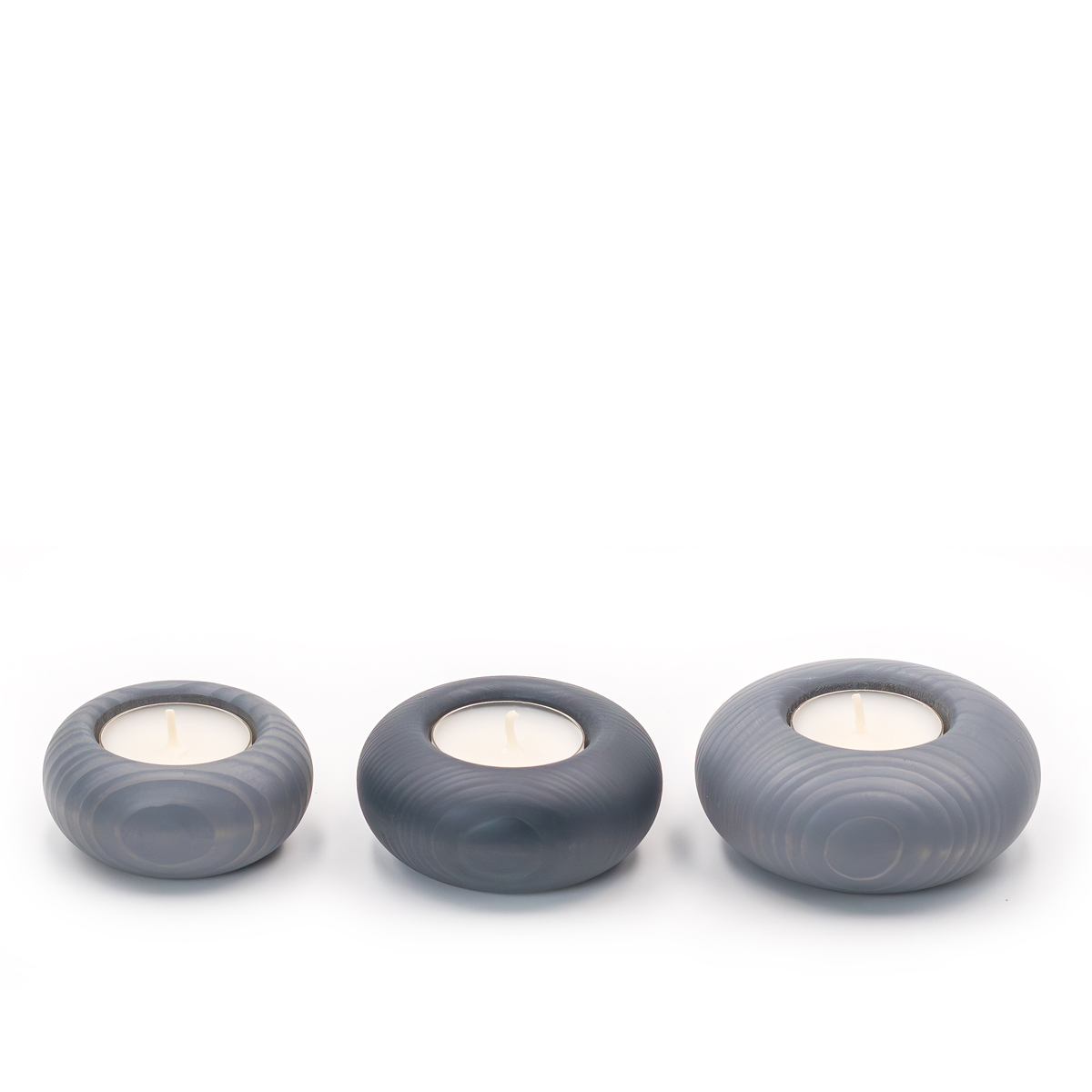 Leuchterset 3-teilig, grau - Ø 6,5 cm und Ø 8,5 cm | anthrazit - Ø 7,5 cm