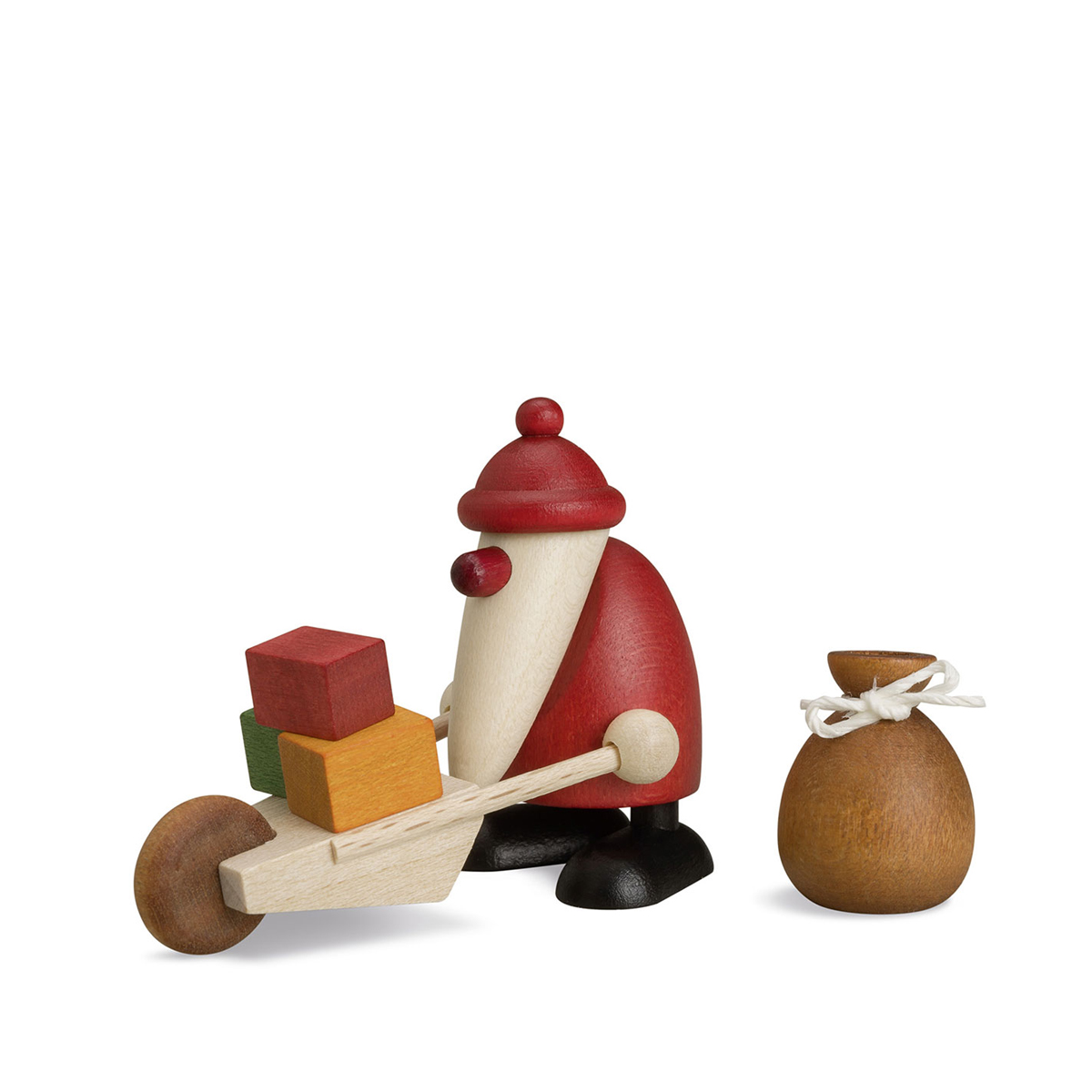 bk116545 Miniaturset 3 | Weihnachtsmann mit Schubkarre und Sack