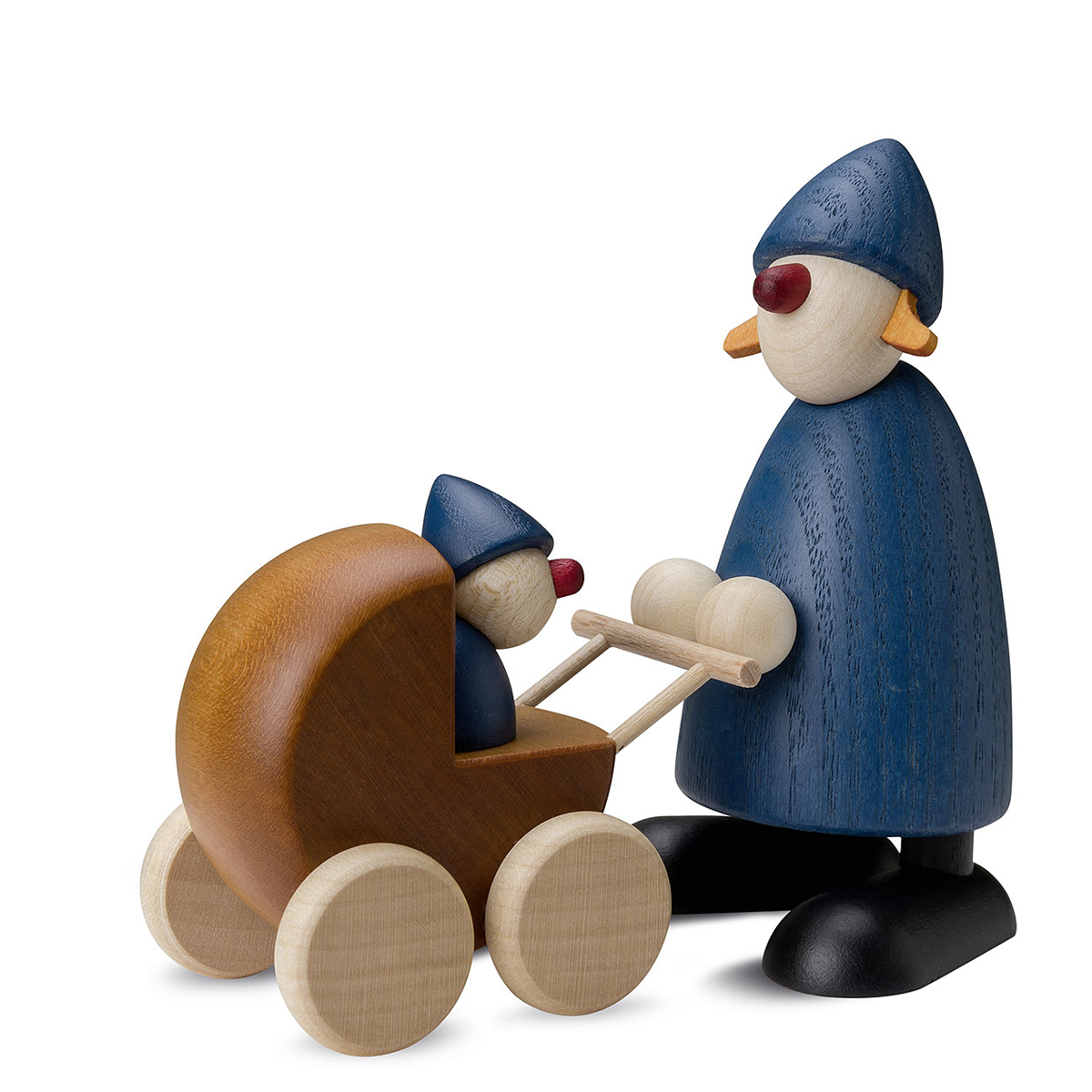 5070_blau_lb Gratulantin Paula mit Kinderwagen, blau