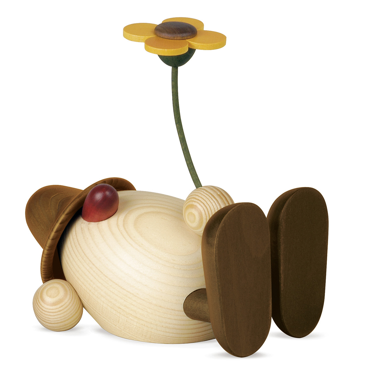 Egghead Father Oskar lying, with flower, brown