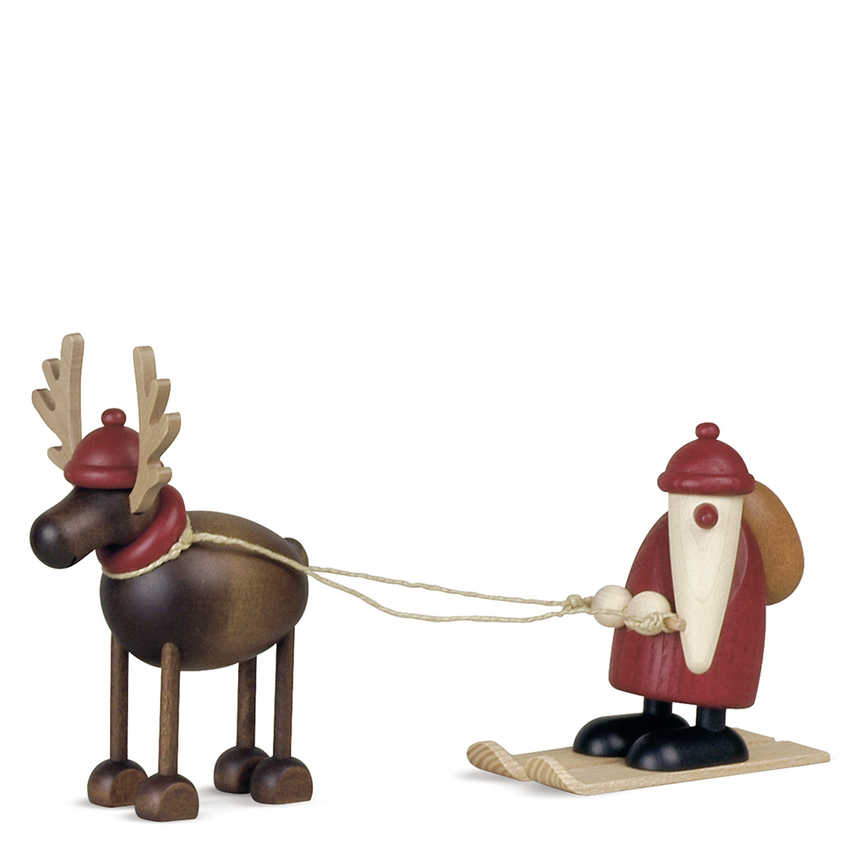 Rudolf the Reindeer with Santa Claus on skis, small