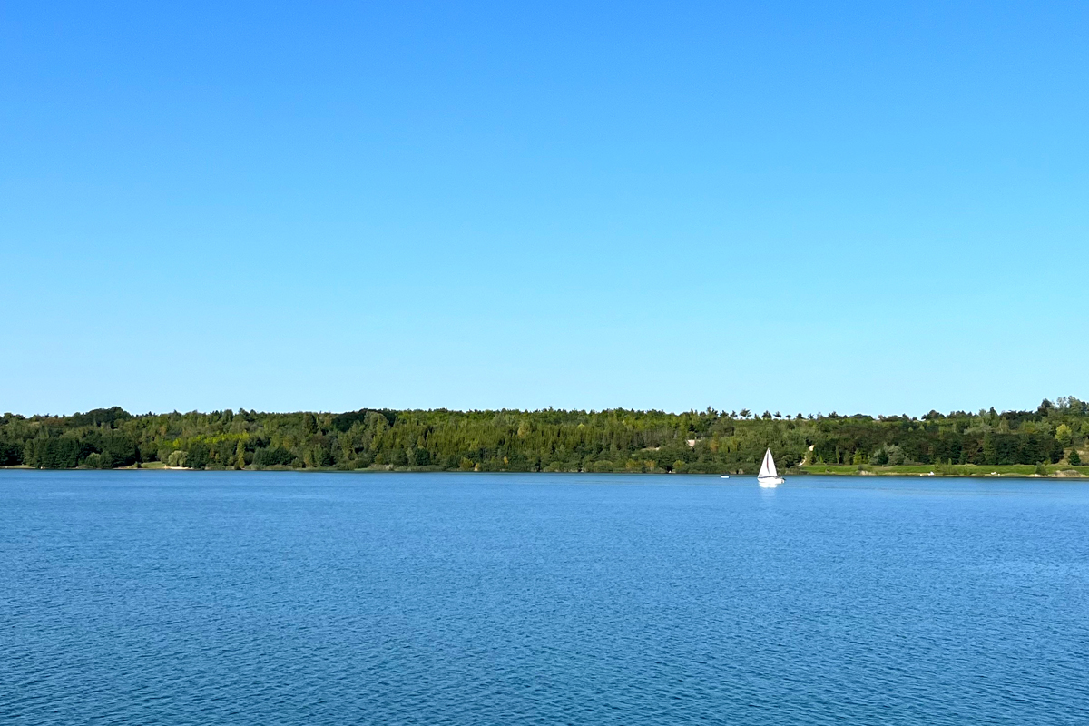 Blick über den Markkleeberger See.