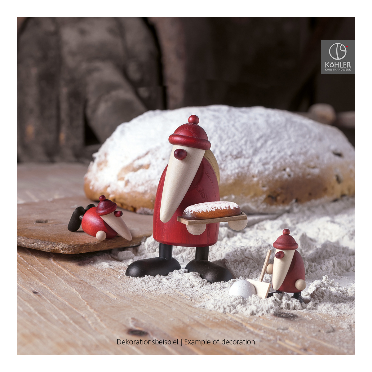Santa Claus with German Christmas stollen, small