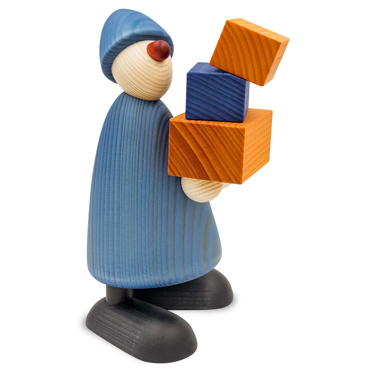 Gratulant Felix mit Geschenken, groß, blau Gratulant Felix mit Geschenken, groß, blau