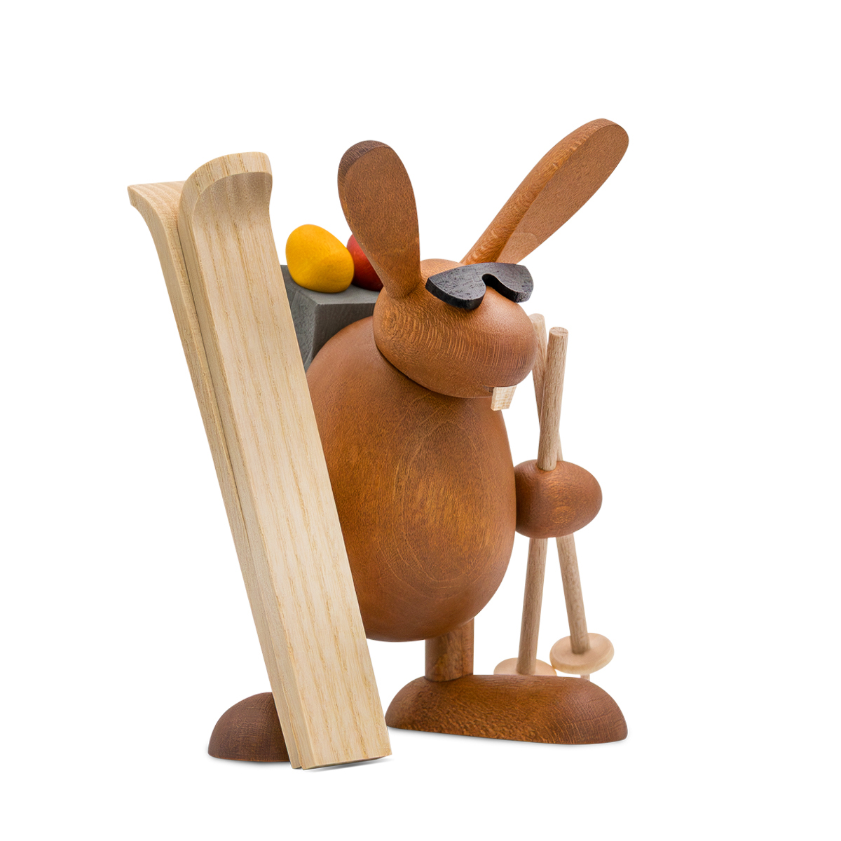Easter Bunny with skis, standing
