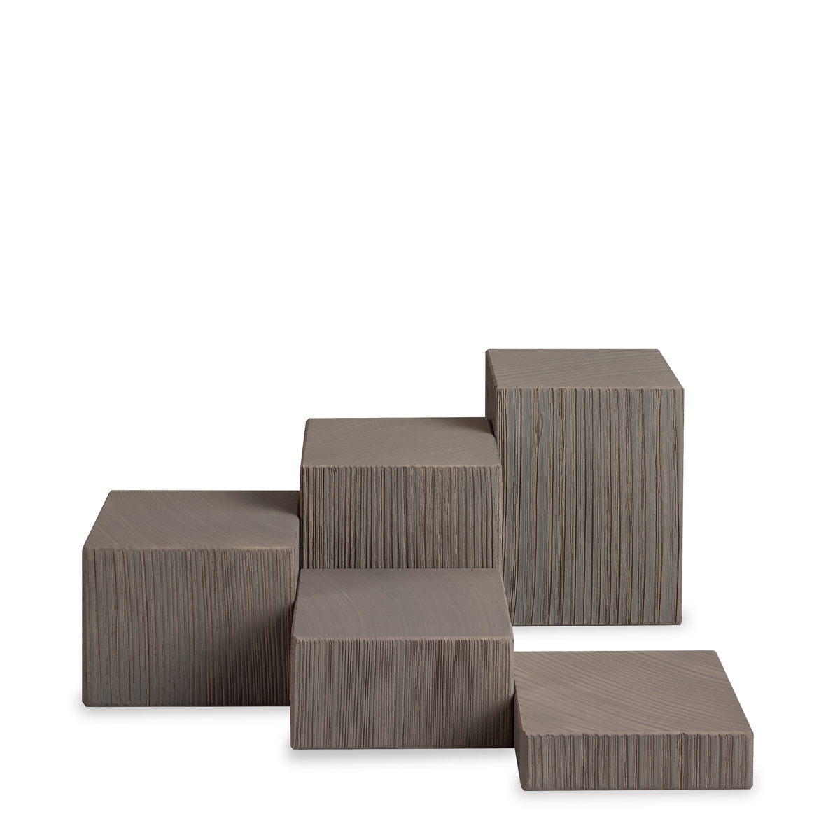 bk11001g Deko-Set, Klötze grau, sägerau, 5-teilig
