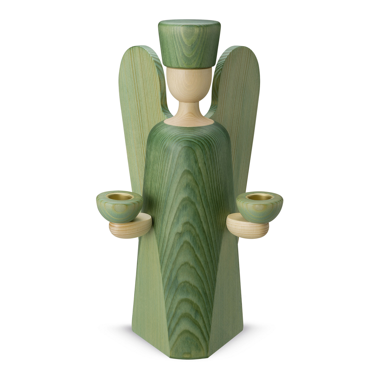  Angel candle holder, large, green