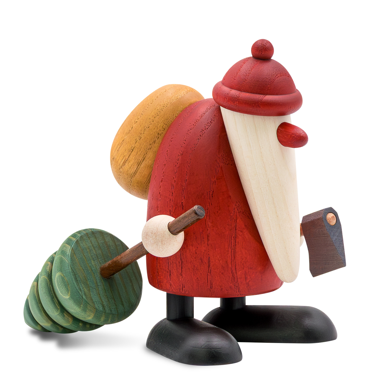 Santa Claus, pulling a Christmas tree