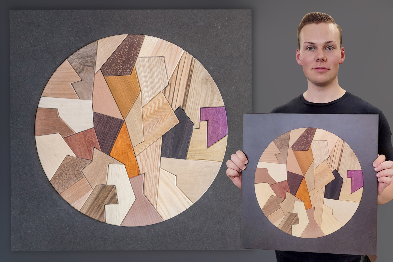 Holzmuster-Wandmosaik