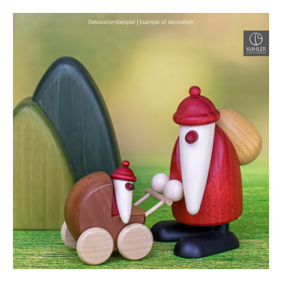 Weihnachtsmann mit Kinderwagen, klein