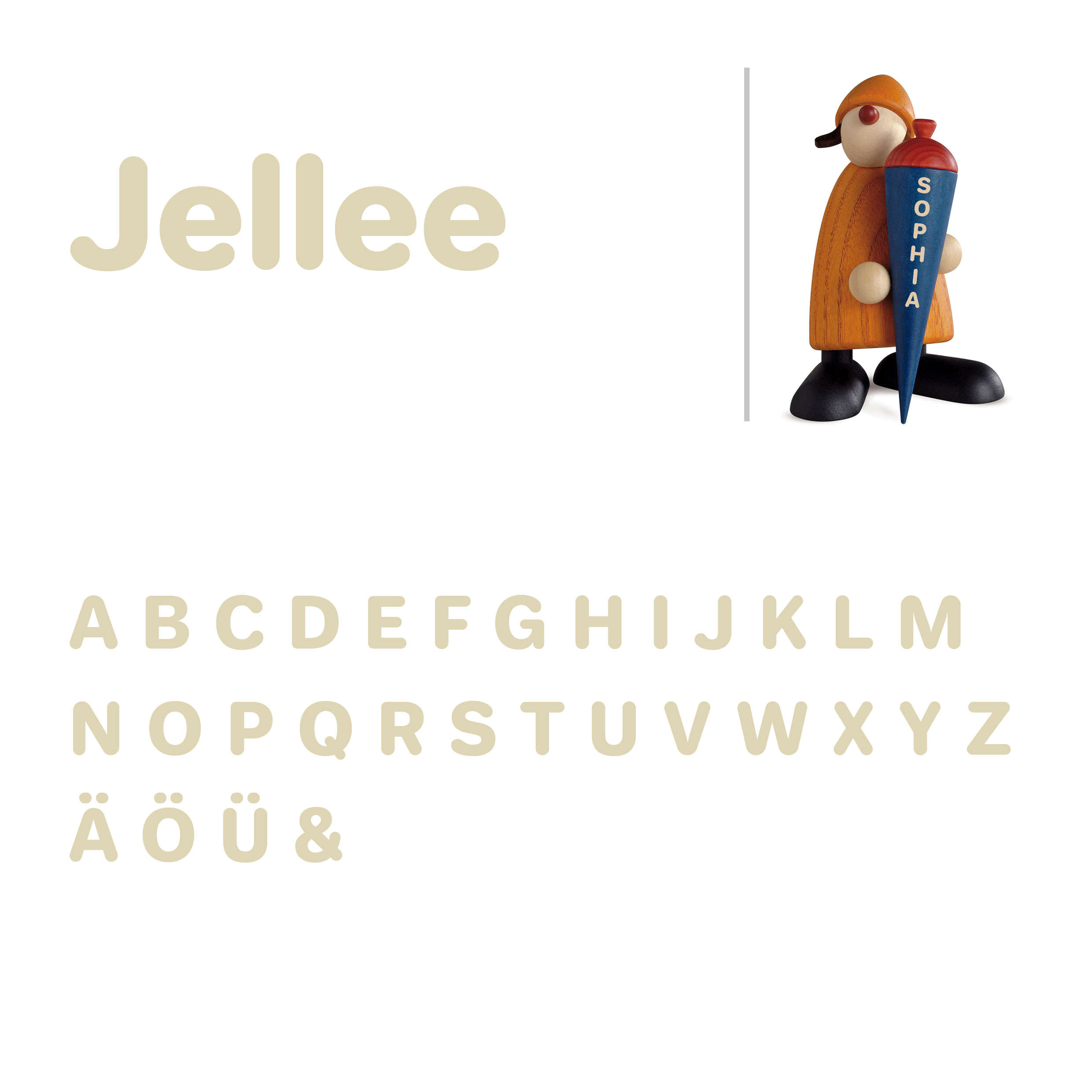 Well-Wisher Klara with sweet cornet, yellow, personalized