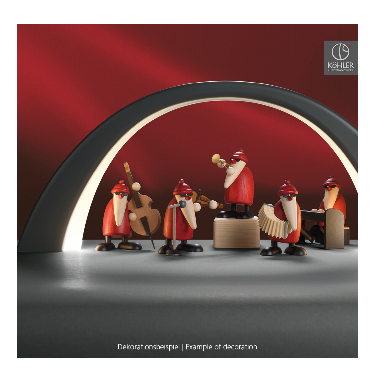 Santa Claus playing the double bass