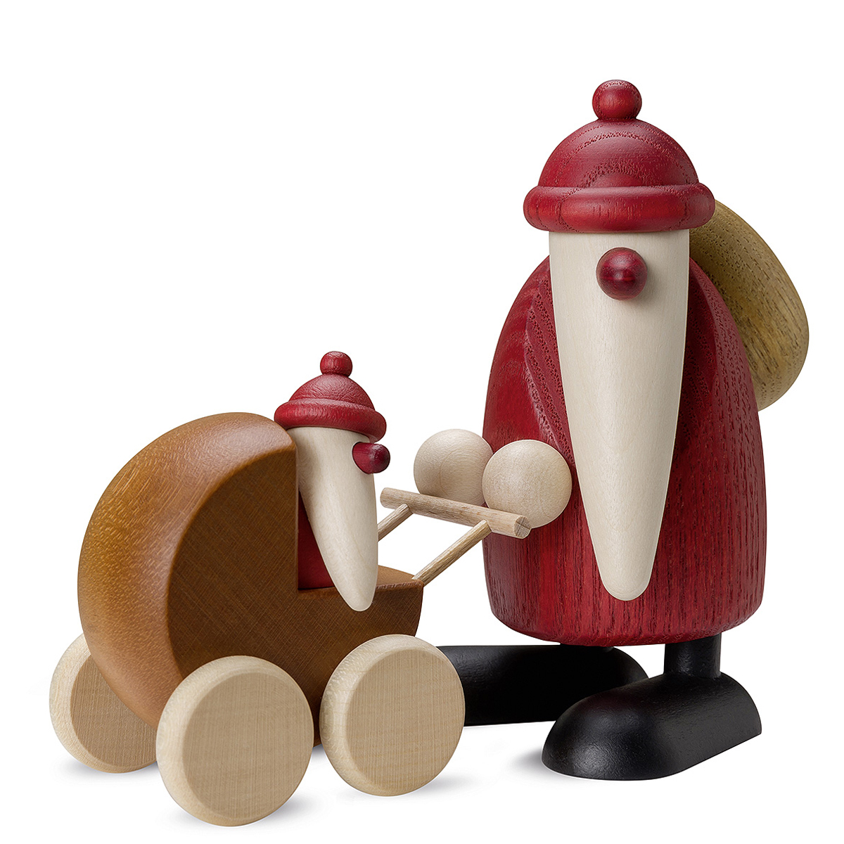 6070_lb Weihnachtsmann mit Kinderwagen, klein