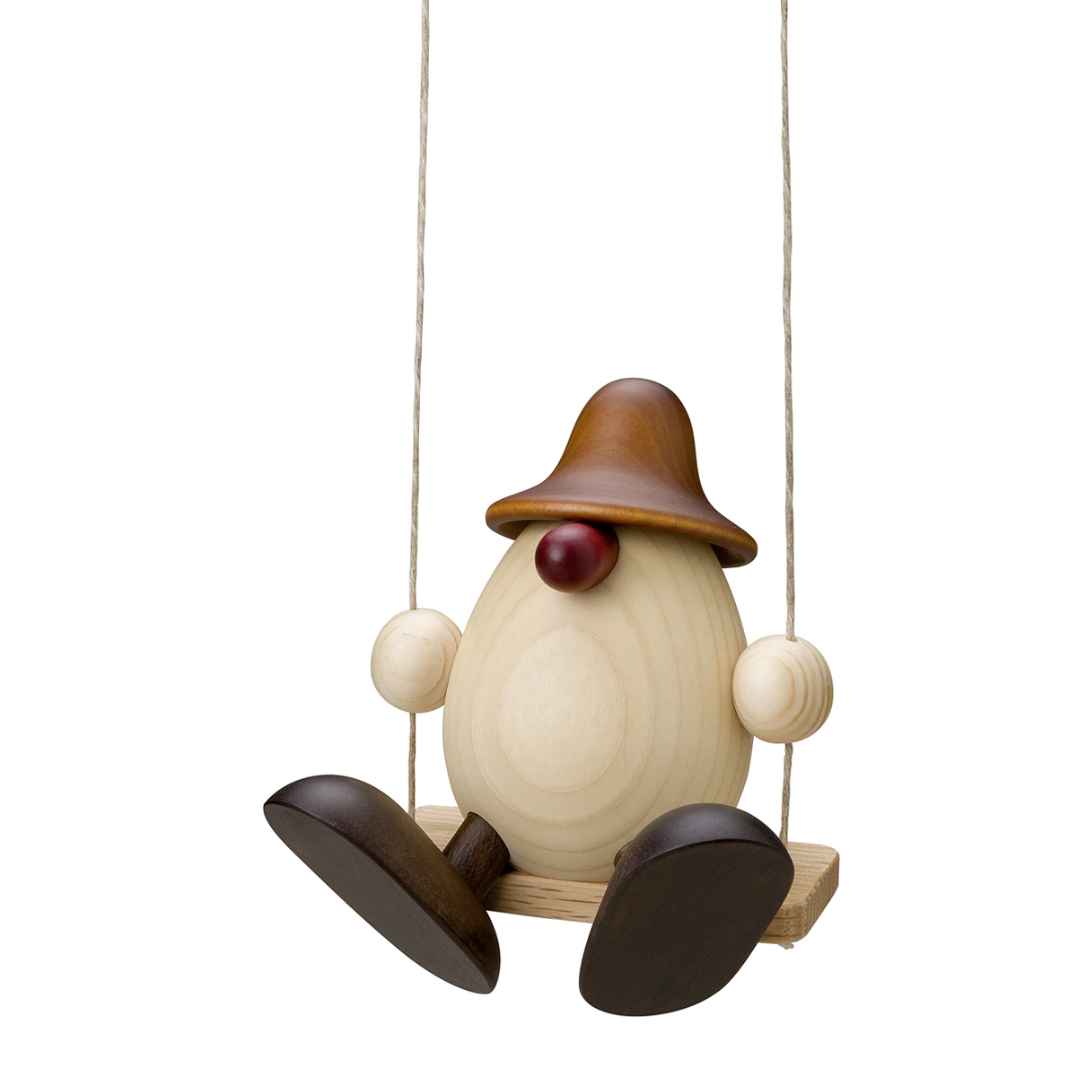 860_braun_lb Eierkopf Bruno auf Schaukel, braun
