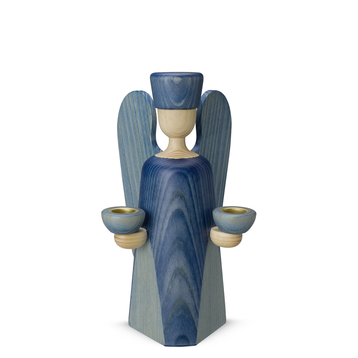 1202F_blau_lb Angel candle holder, small, blue