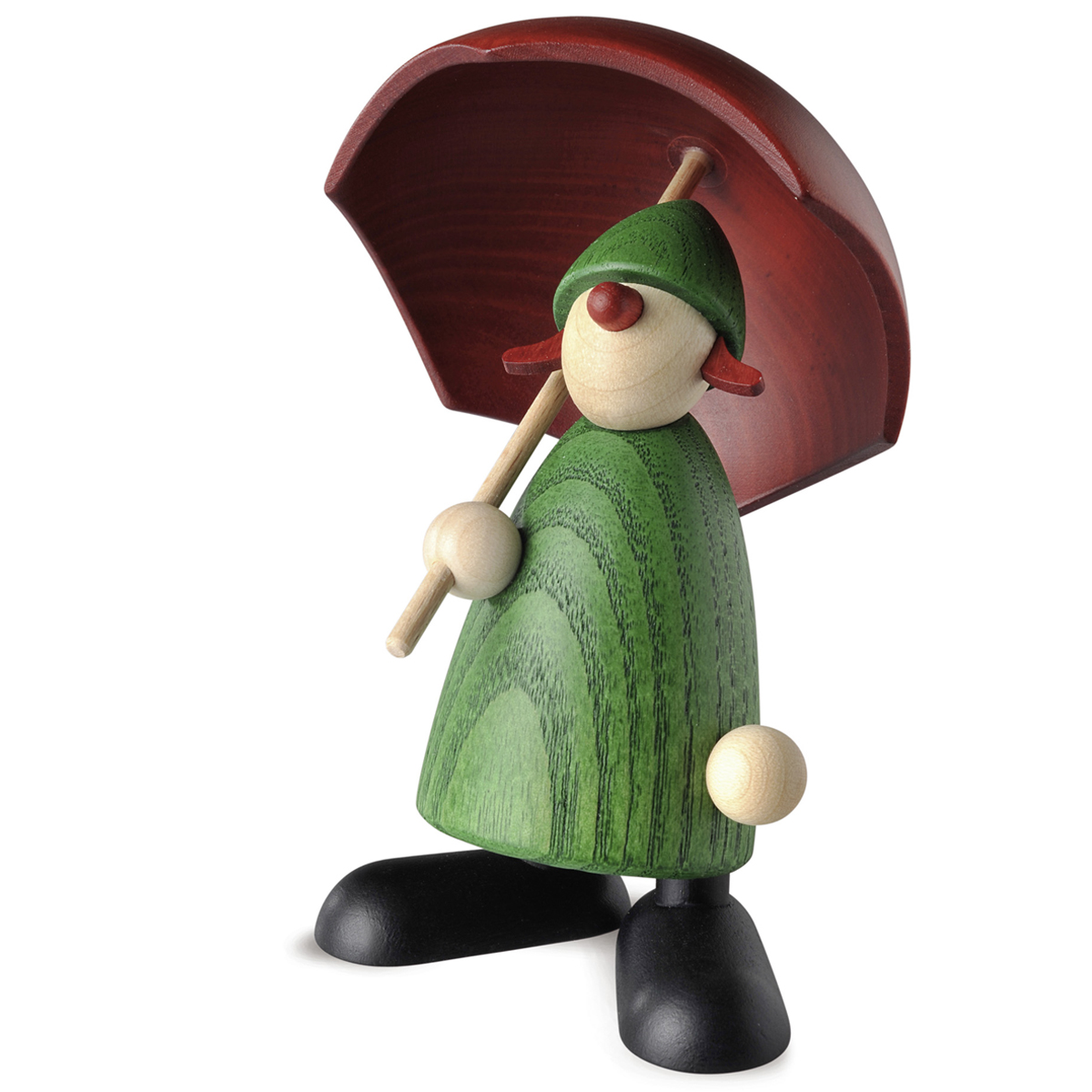 Well-Wisher Louise with umbrella, green