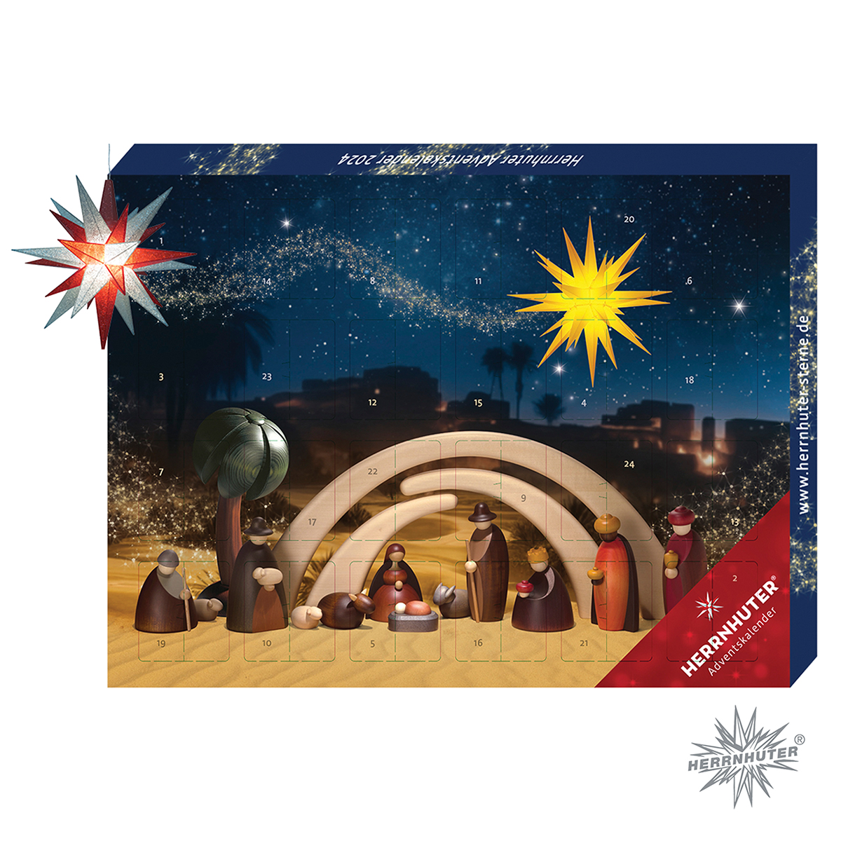Die diesjährige Adventskalender-Ausgabe 2024 der Herrnhuter Sterne GmbH.
