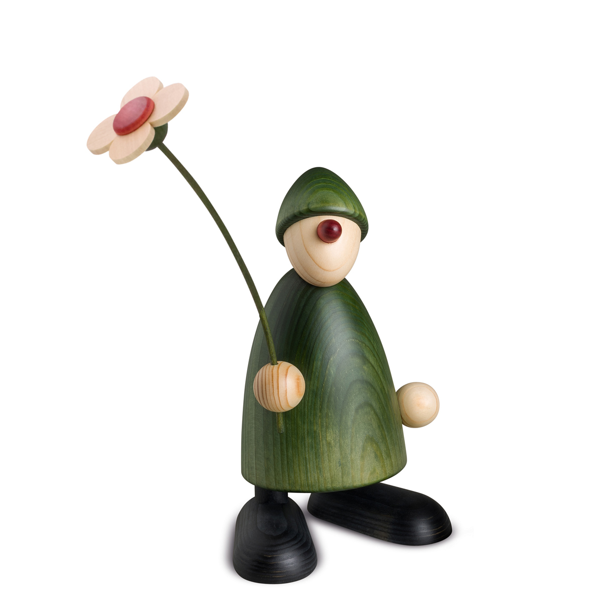 Well-Wisher Phillip standing with flower, large, green