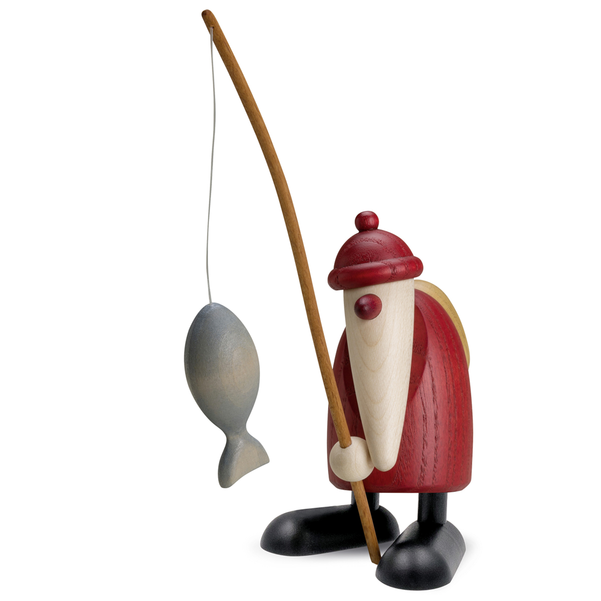 Santa Claus with fishing rod, small