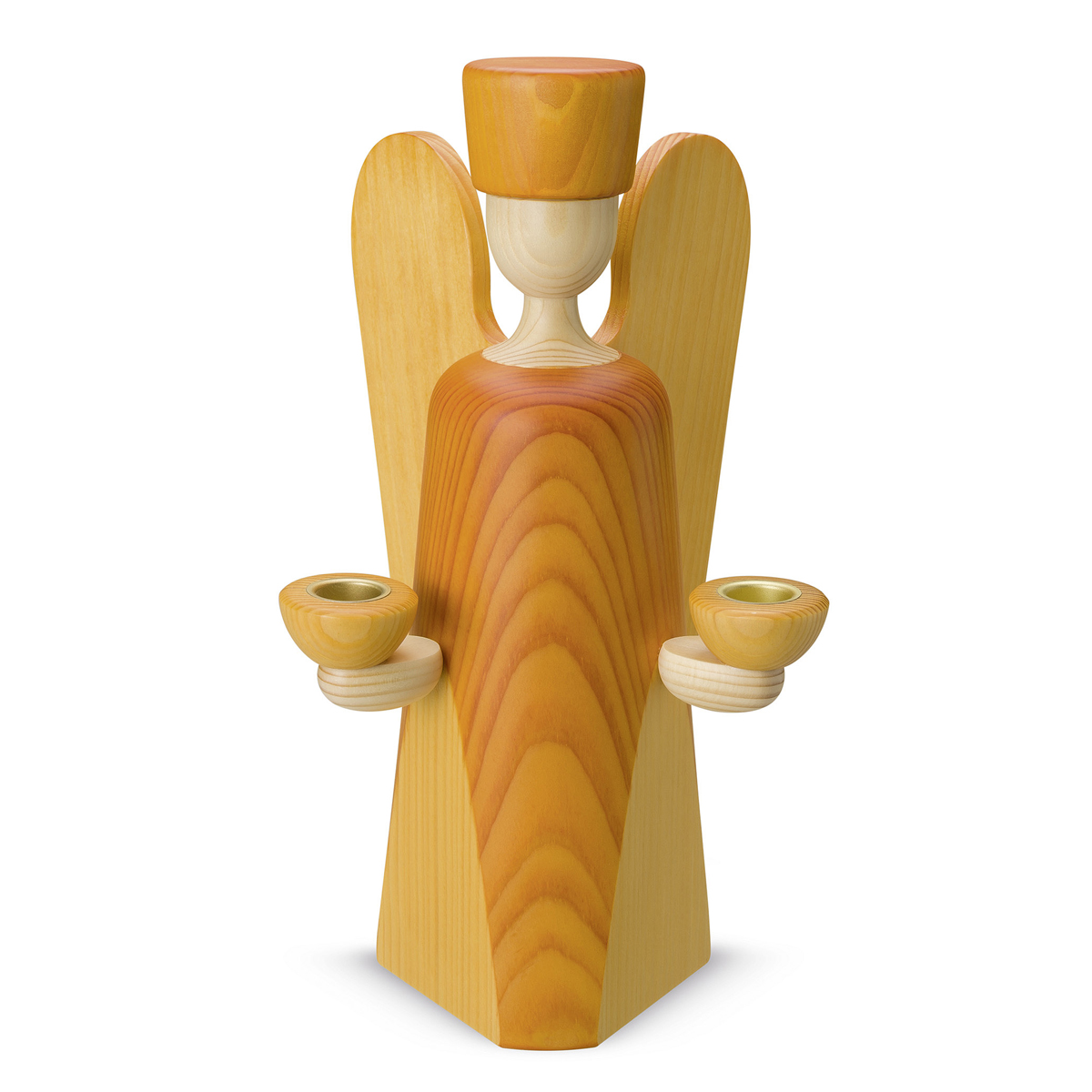 Angel candle holder, large, yellow