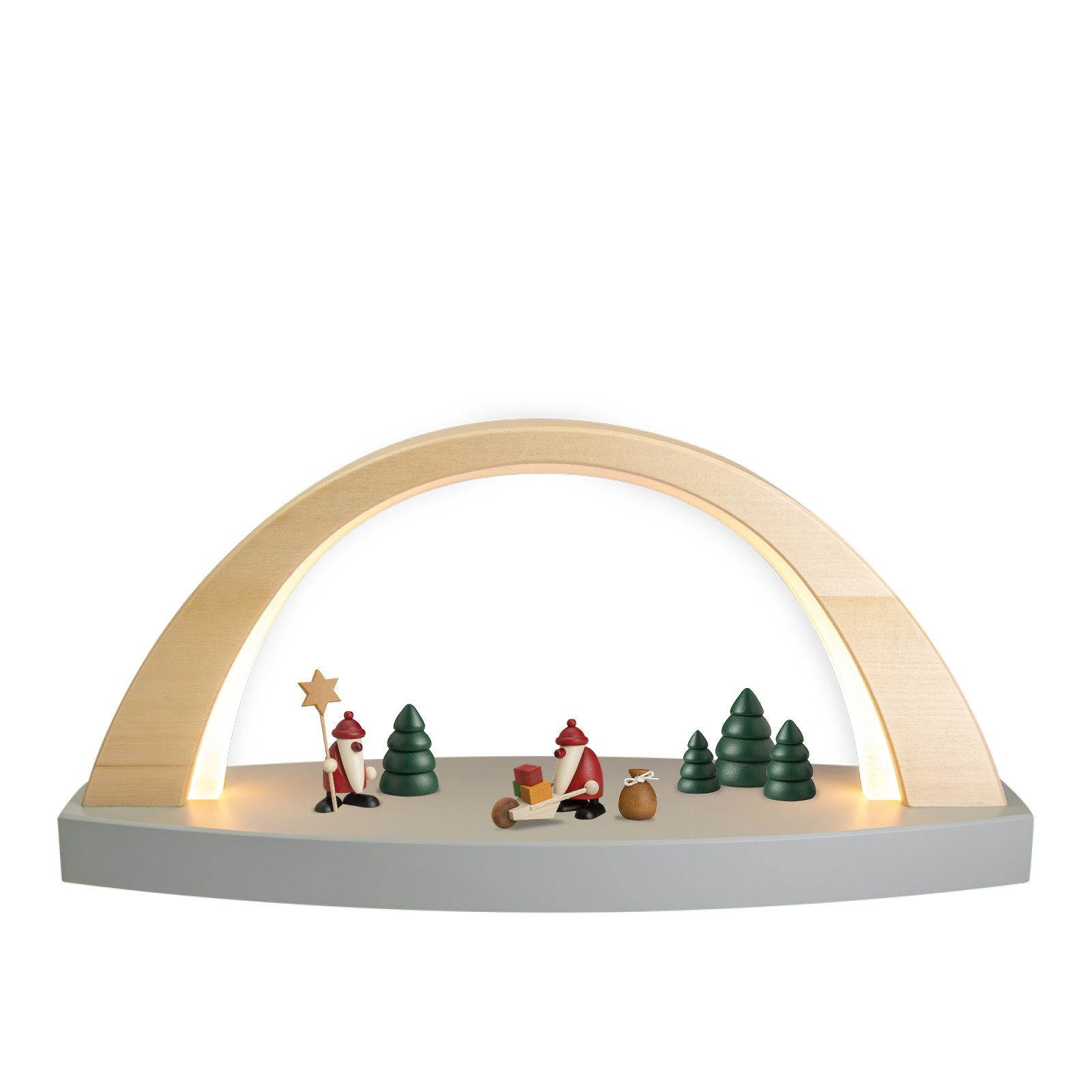 LED LichtBogen klein mit Miniaturset 3, 5 und Baumset grün