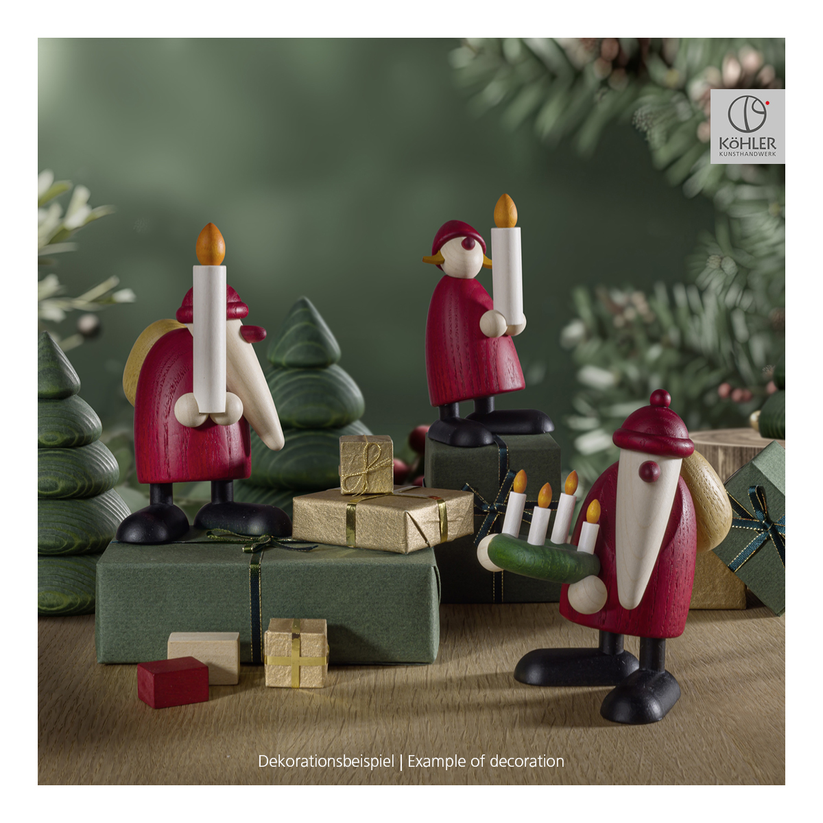 Weihnachtsmann mit Kerze, klein