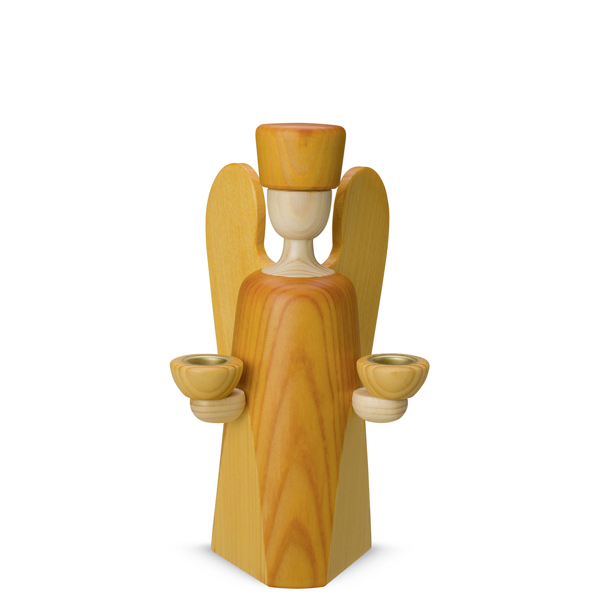 1202F_gelb_lb Angel candle holder, small, yellow