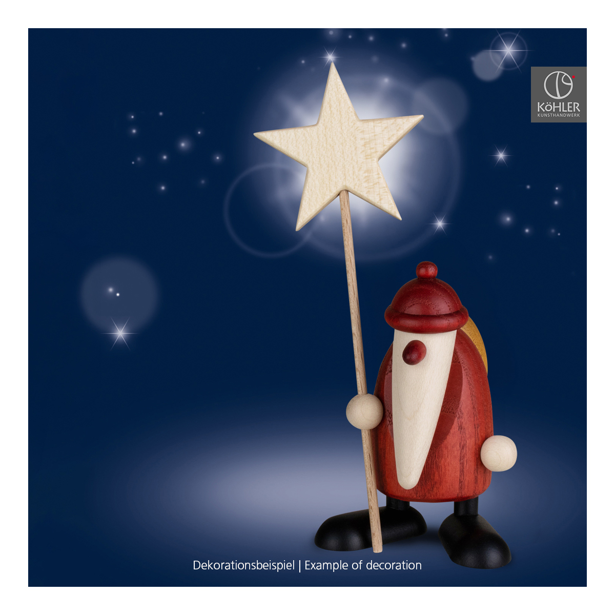 Santa Claus holding a star, small