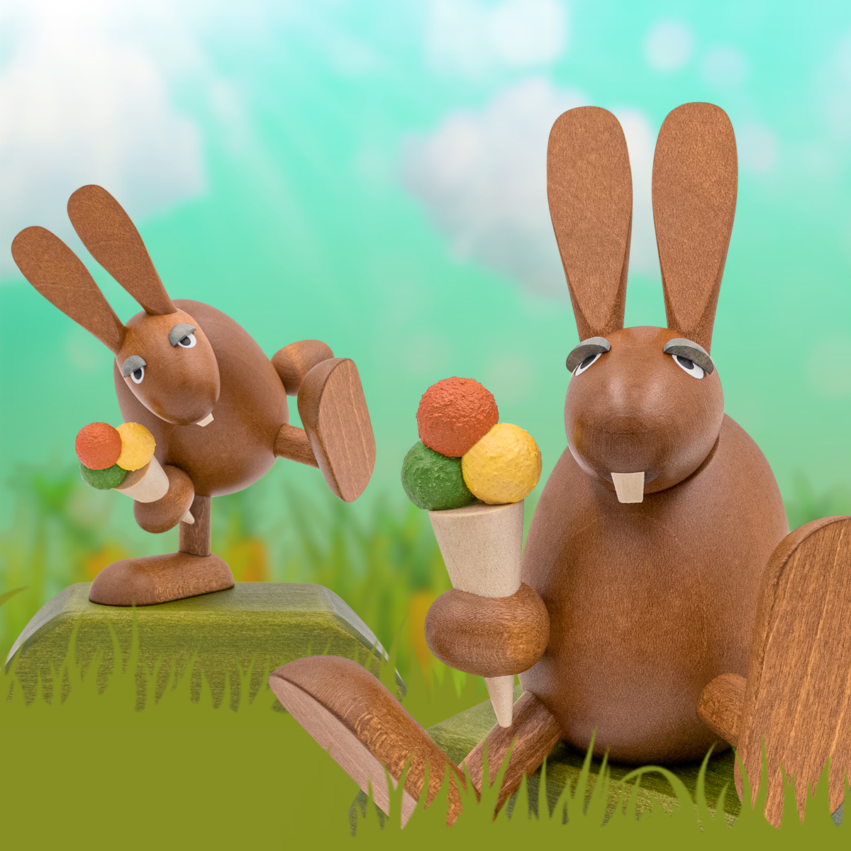 Und so sehen dann unsere eisverliebten Hasen aus!