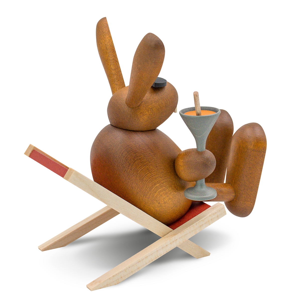 Sold out in 2024: Easter bunny with carrot juice on the sun lounger