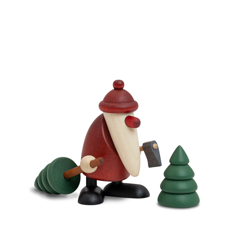 NEU ab 20.9.2025: Miniaturset 9 | Weihnachtsmann mit Axt und Bäumen