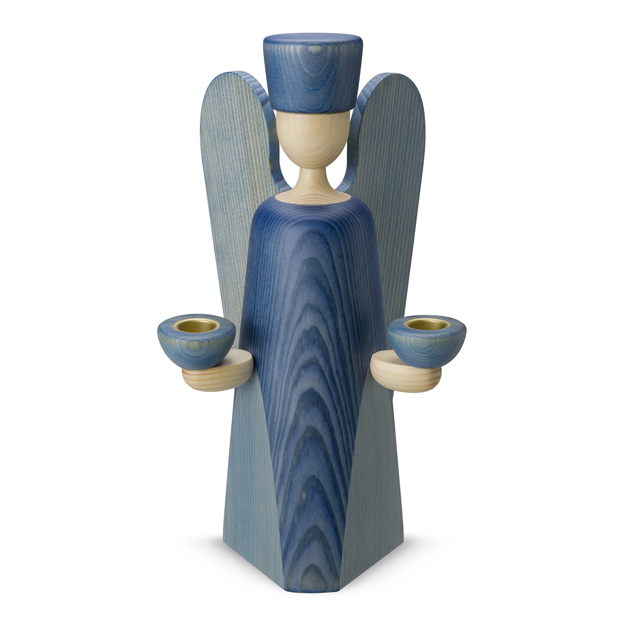 Angel candle holder, large, blue