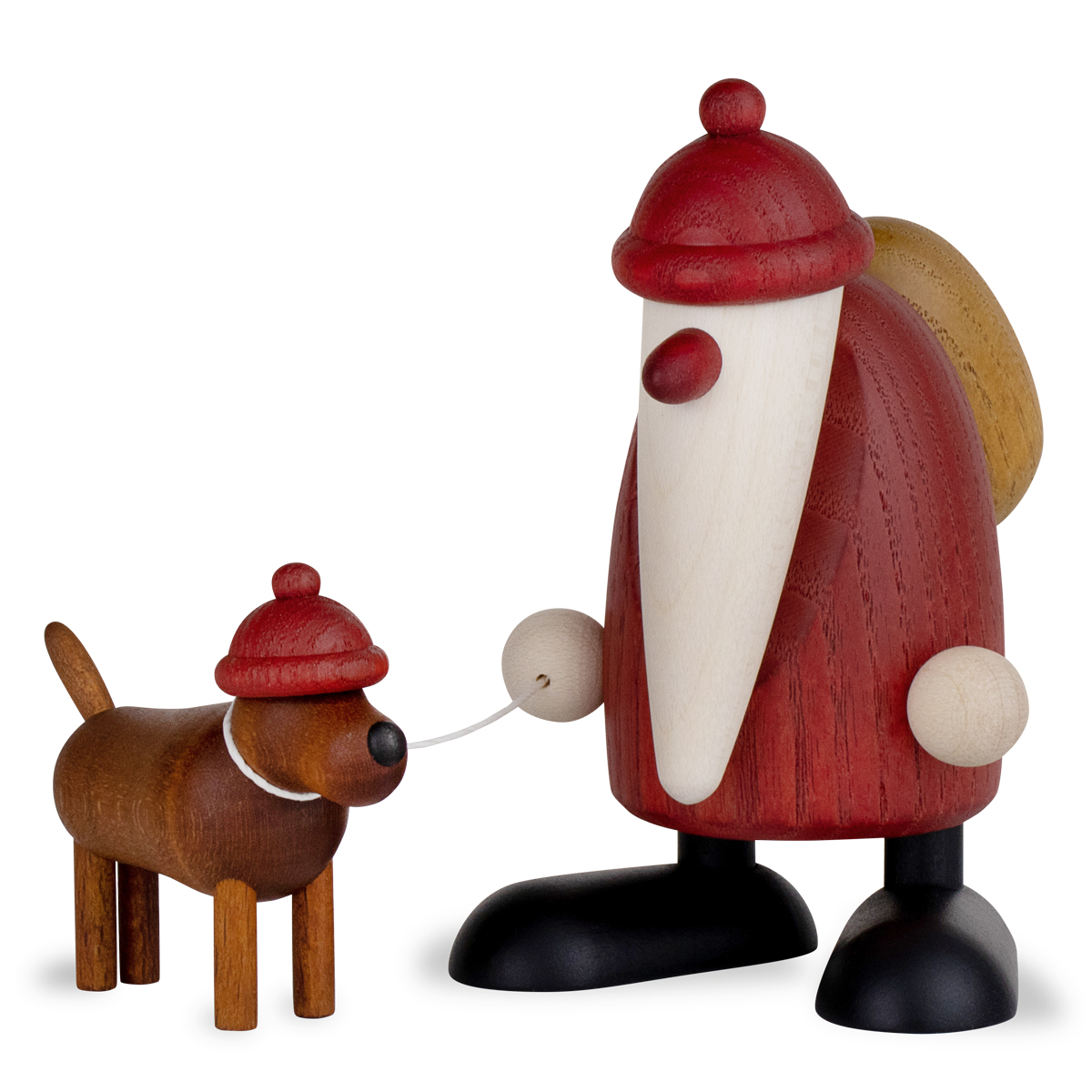 Weihnachtsmann mit Dackel Waldemar, klein