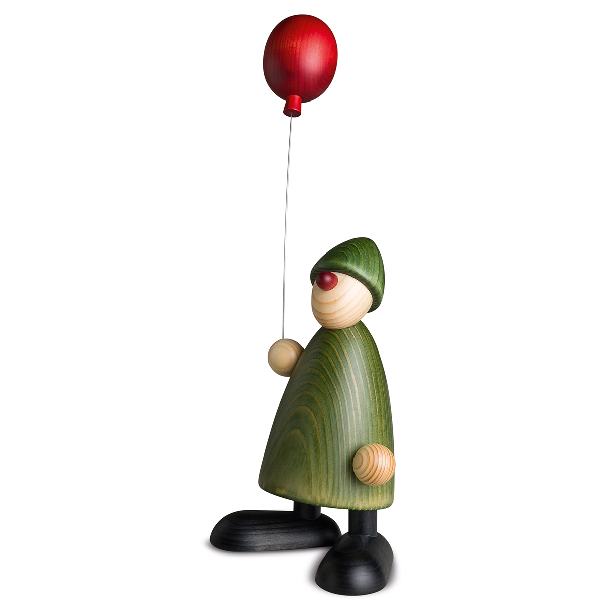 Gratulant Linus mit rotem Luftballon, groß, grün