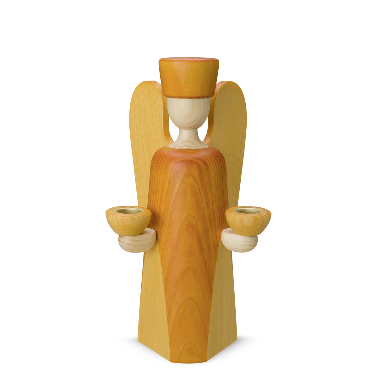 Angel candle holder, medium, yellow