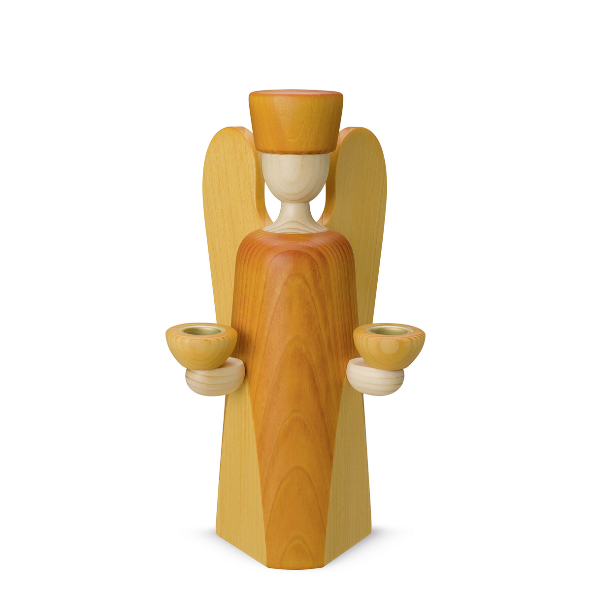 1201F_gelb_lb Angel candle holder, medium, yellow