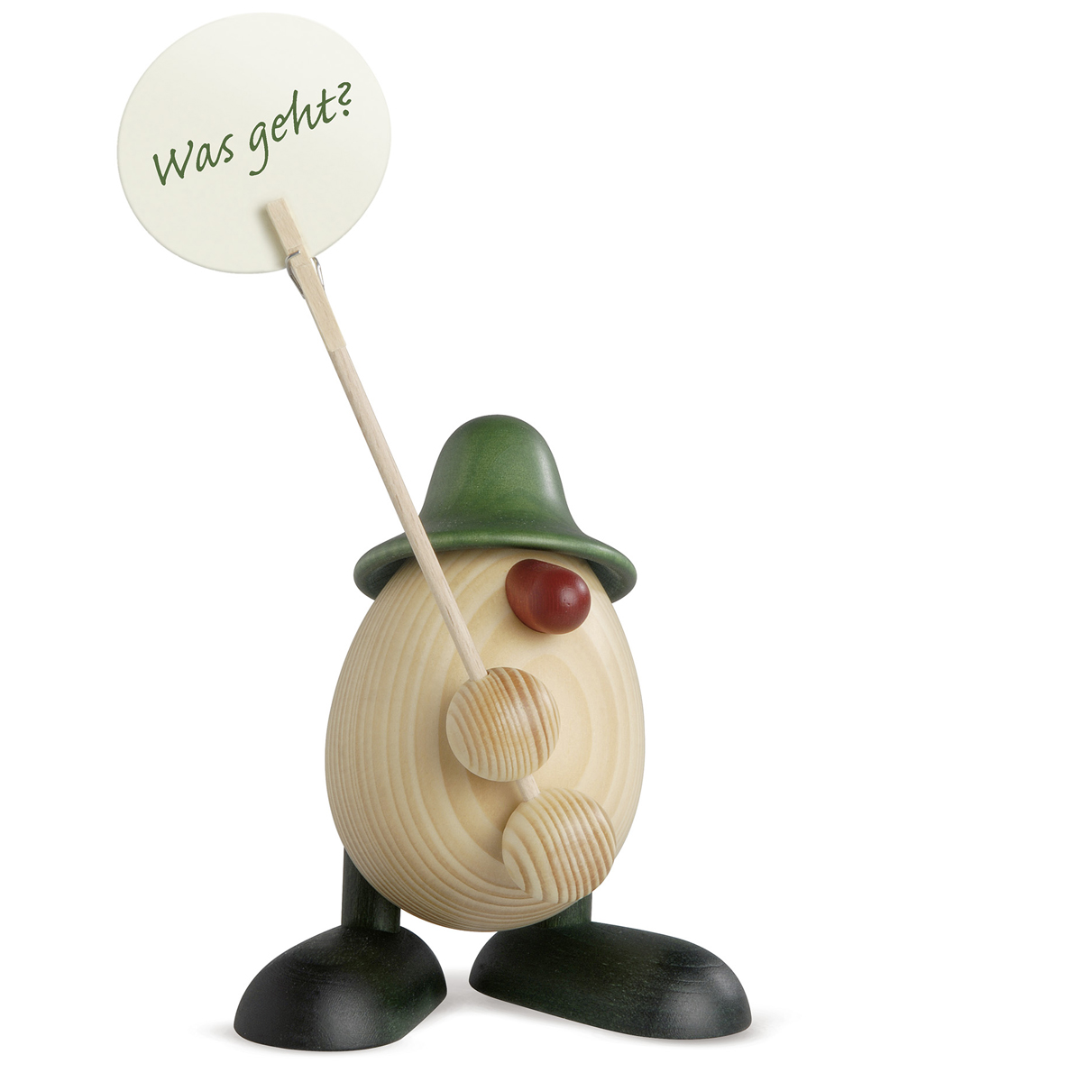 Eierkopf Willi mit Klammer, grün