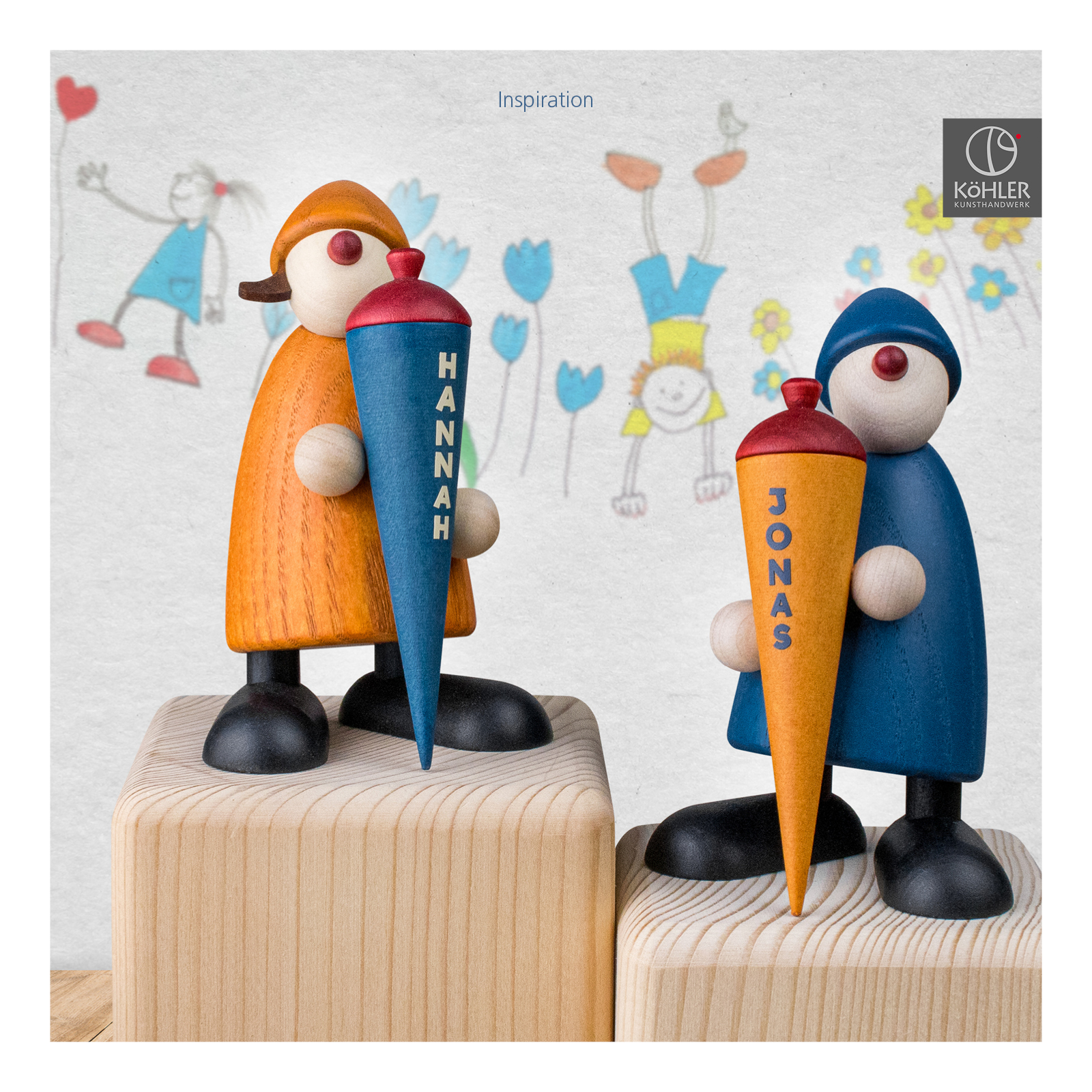 Well-Wisher Klara with sweet cornet, yellow, personalized