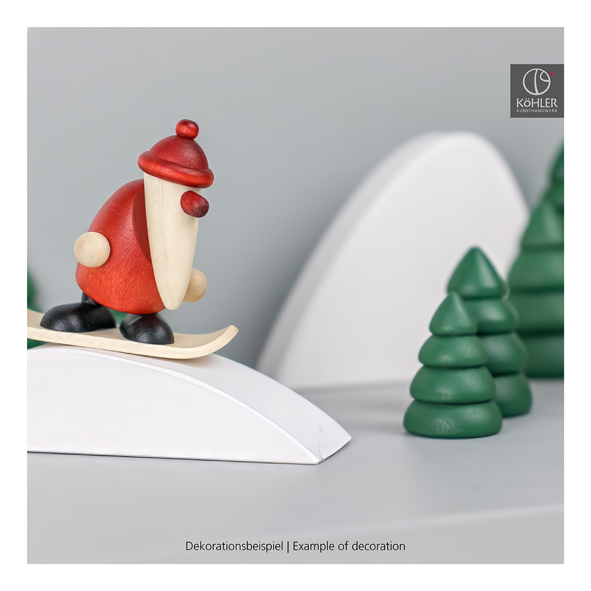 Miniature set 7 | Santa Claus on snowboard with hill