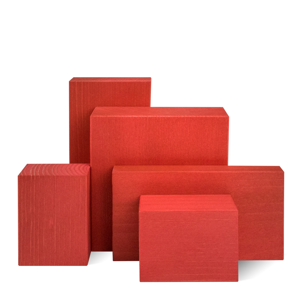 11002R_bk Deko-Set, Klötze rot, 5-teilig