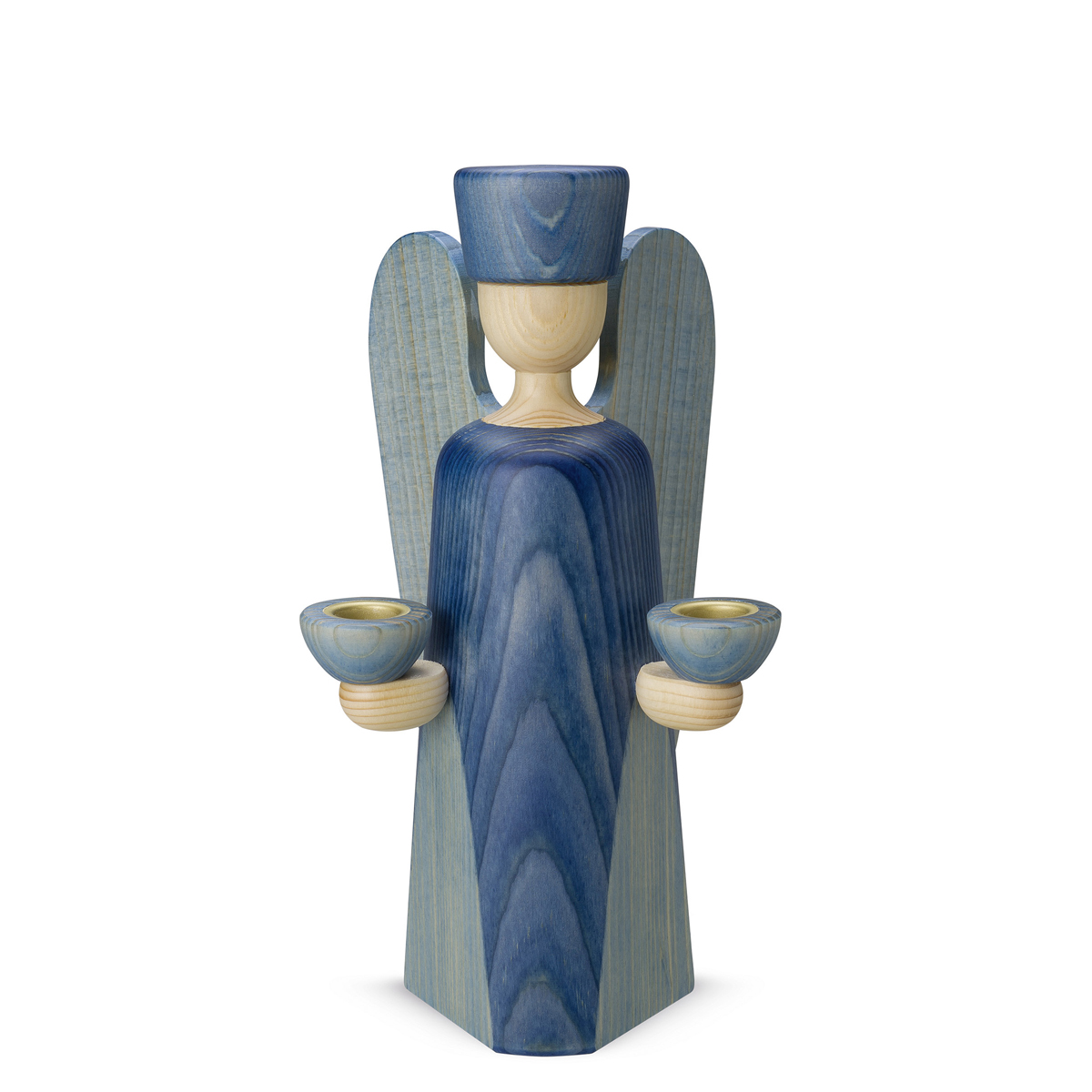 Angel candle holder, medium, blue