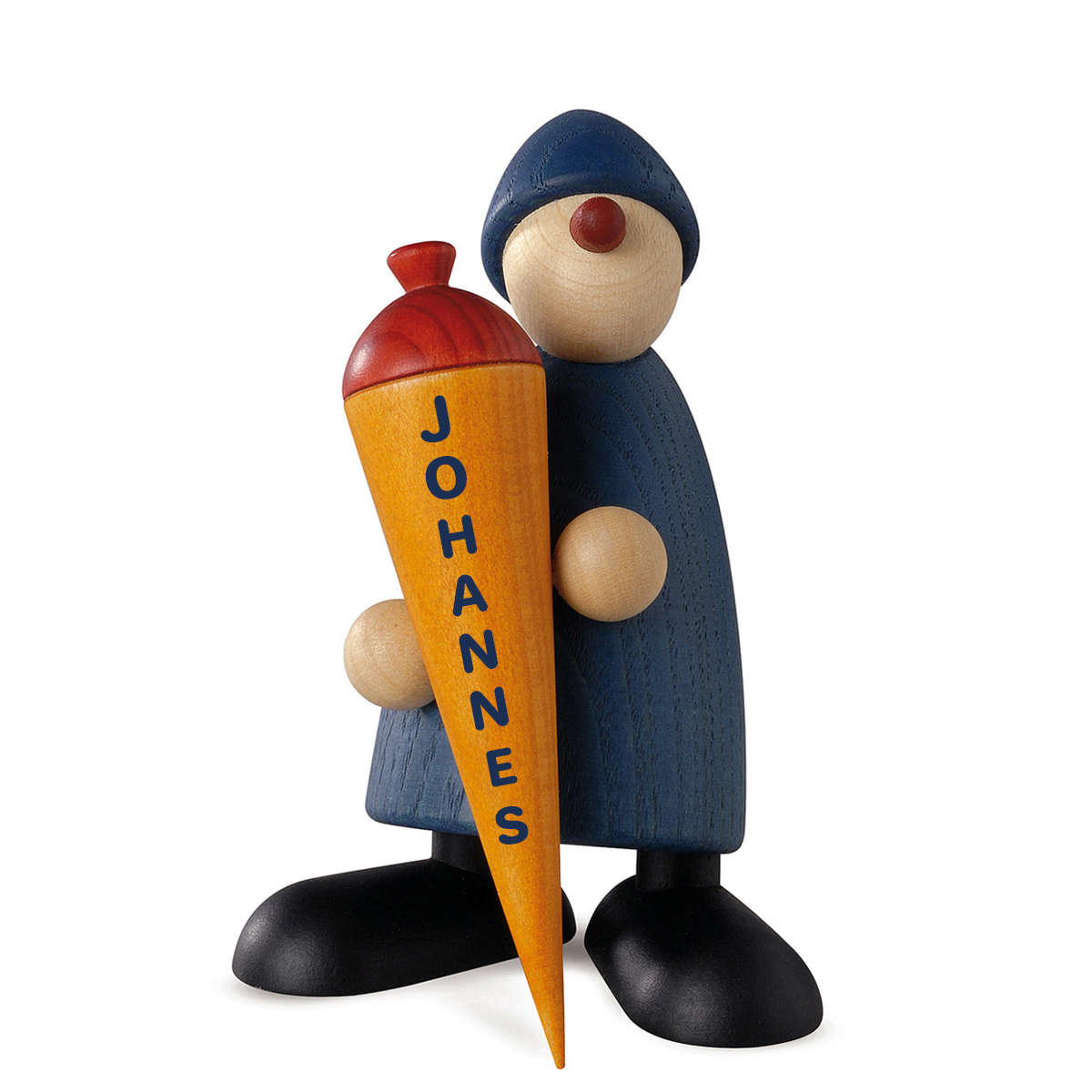 Well-Wisher Caspar with sweet cornet, blue, personalized Well-Wisher Caspar with sweet cornet, blue, personalized