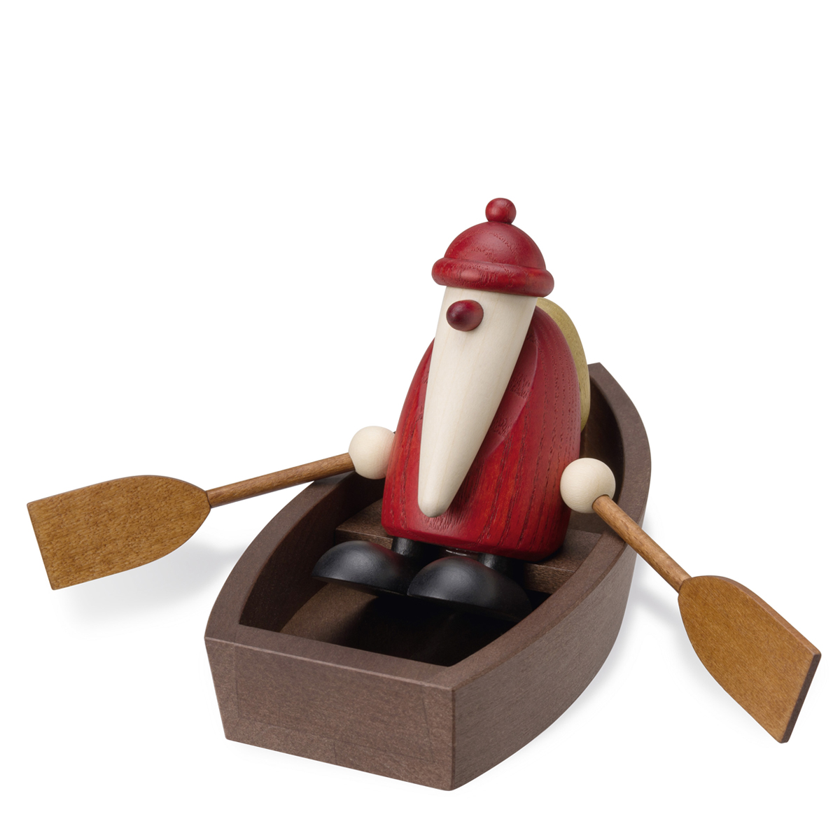 Santa Claus in a rowing boat, small