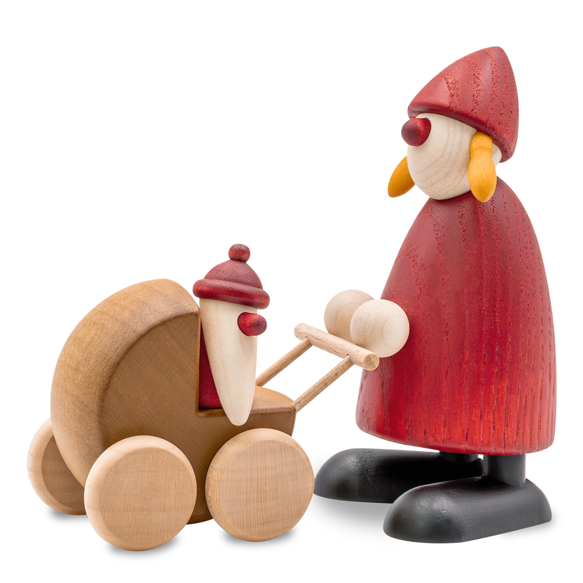 Weihnachtsfrau mit Kinderwagen Weihnachtsfrau mit Kinderwagen